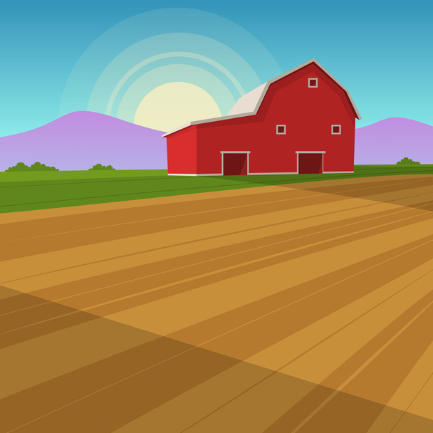 сельскохозяйственный ландшафт
 - Вектор,изображение
