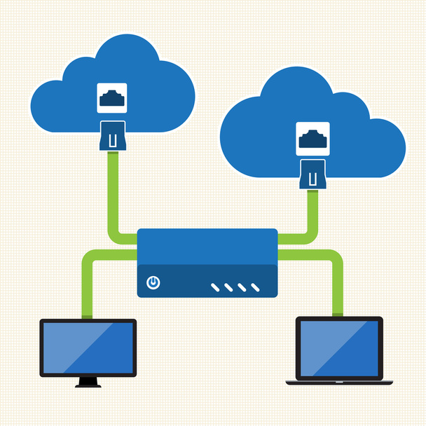 Dużych danych Cloud computing - Wektor, obraz