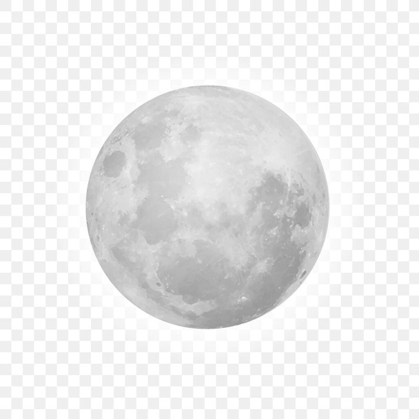 Realistic full moon. Astrology or astronomy planet design. Vector illustration EPS10 - Vector, imagen