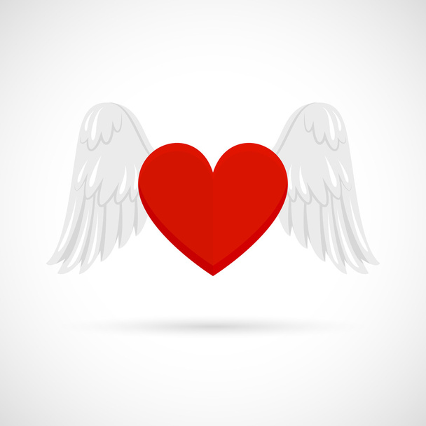 Heart With Wings - Vector, afbeelding