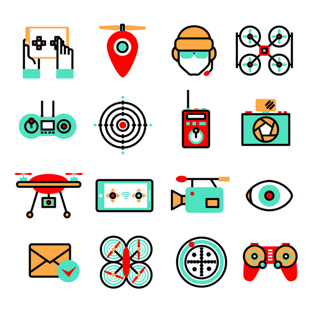 Ensemble d'icônes de drones
 - Vecteur, image