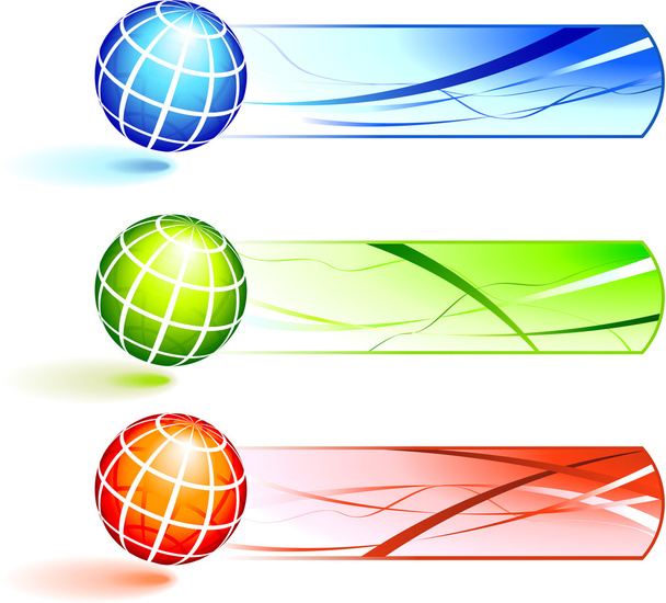 Globes met banners - Vector, afbeelding