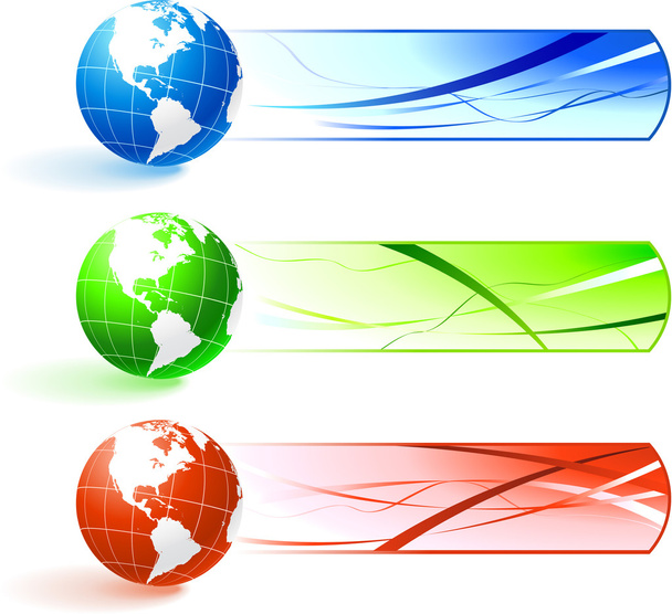 Globe banners - Vector, afbeelding