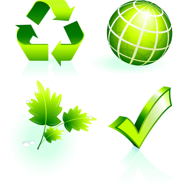 Green nature icons - ベクター画像