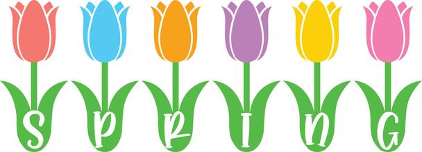  Spring in Tulip 3, Spring, Easter, Tulips Flower, Happy Easter Vector Illustration File - Vektori, kuva