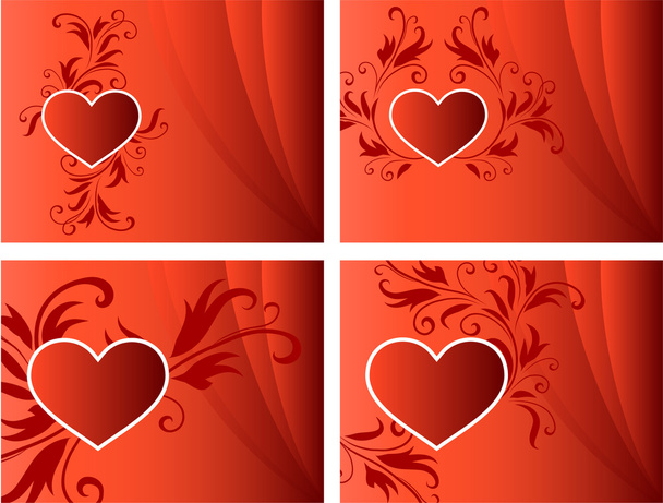 Corazones románticos Día de San Valentín diseño de fondo
 - Vector, Imagen