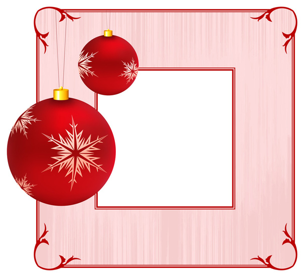 Holiday background with Christmas Ornament and snowflakes - Vector, Image