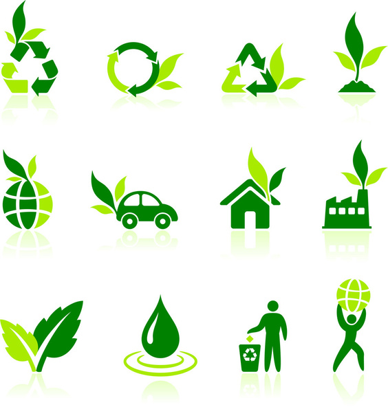 Green Nature Icons - Vektor, obrázek