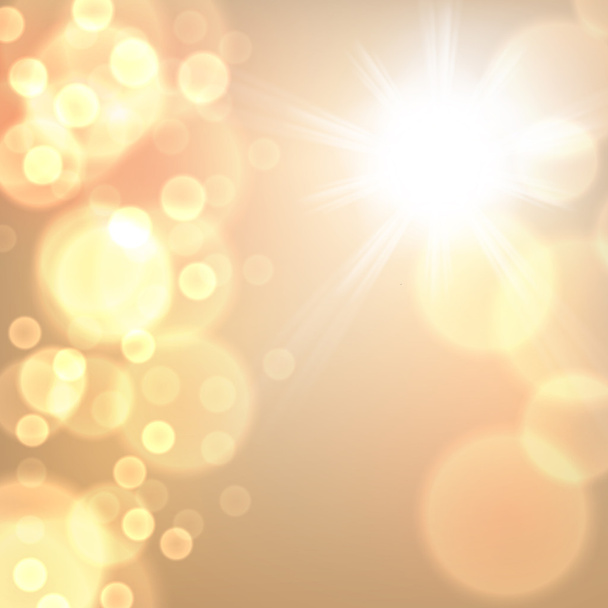 Gold Weihnachtsbeleuchtung Hintergrund - Vektor, Bild