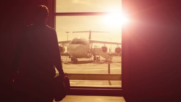 Mannelijke passagiers op luchthaven - Video