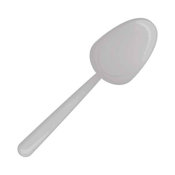 spoon utensil icon flat isolated - Vector, afbeelding