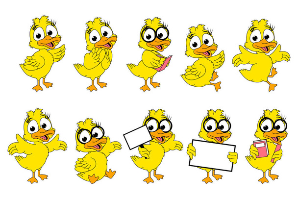 cute duck animal cartoon graphic - Διάνυσμα, εικόνα