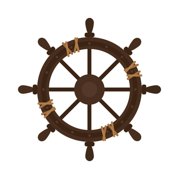 ship steering wheel icon isolated - Vector, Imagen