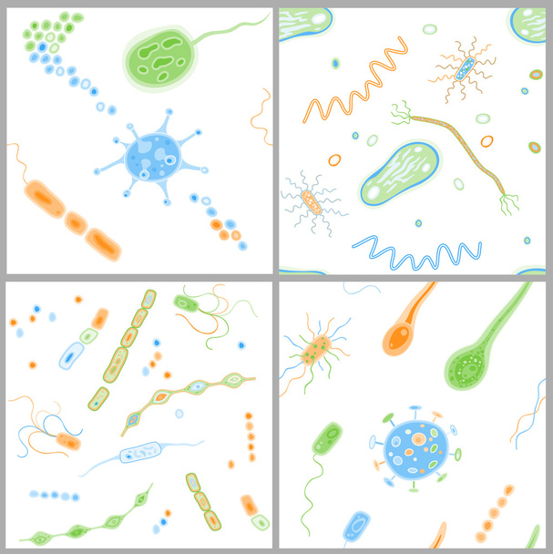 Los virus y las bacterias sin costura Patrón
 - Vector, imagen