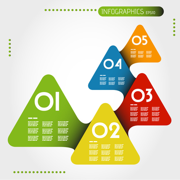 barevné kulaté infographic trojúhelníky - Vektor, obrázek