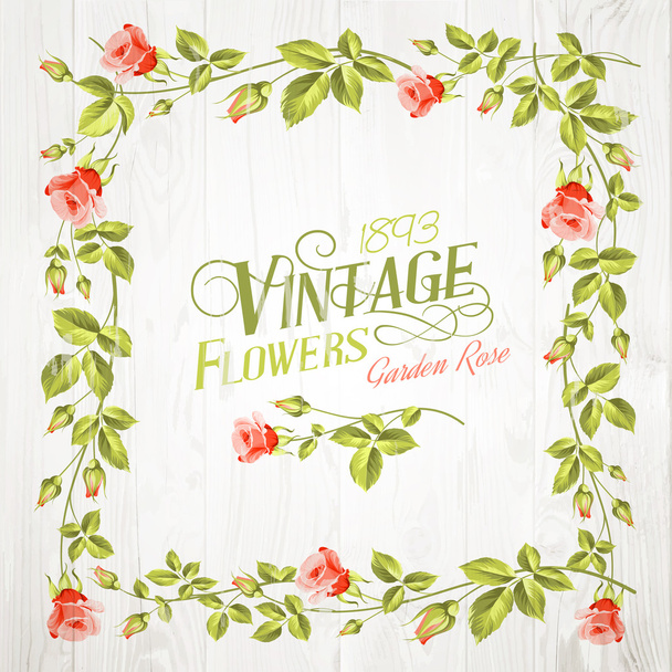 Vintage bloem frame. - Vector, afbeelding