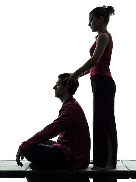 thai massage silhouette - Foto, Bild