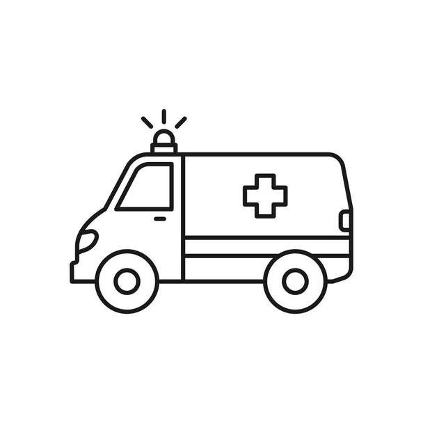 Ambulance line art transport icon design template vector illustration - Vektor, Bild