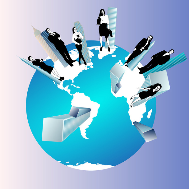 Konzept des globalen Business-Teams - Vektor, Bild
