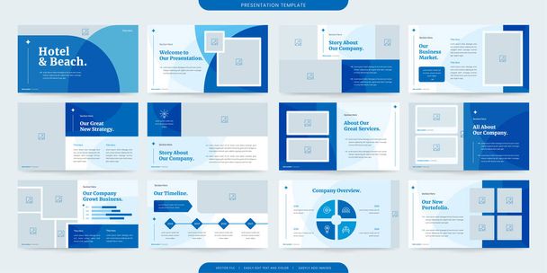 minimalist presentation templates. corporate booklet use in flyer and leaflet, marketing banner, advertising brochure, annual business report, website slider. White blue color company profile vector - Vektori, kuva