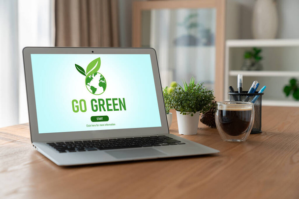 Green business transformation for modish corporate business to thank green marketing strategy - Fotoğraf, Görsel