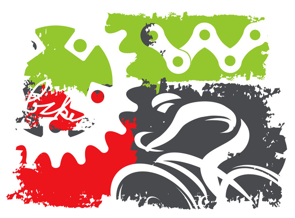 Grunge cycling background - Vector, Image