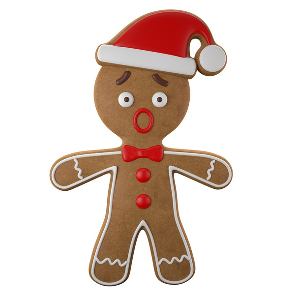 Surprised Christmas gingerbread - Photo, Image