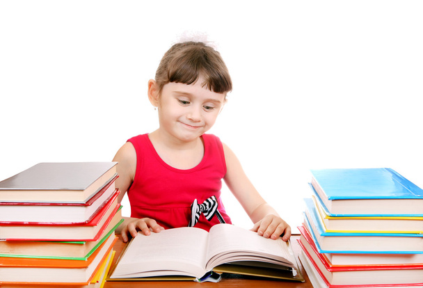 Little Girl with the Books - Фото, изображение