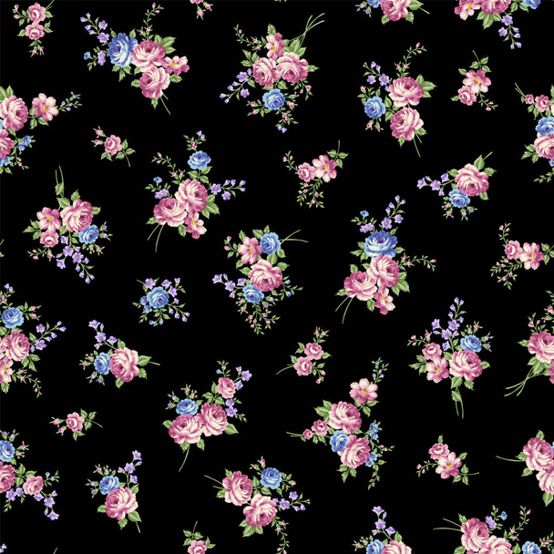 Seamless pattern with a beautiful bouquet of roses, - Вектор,изображение