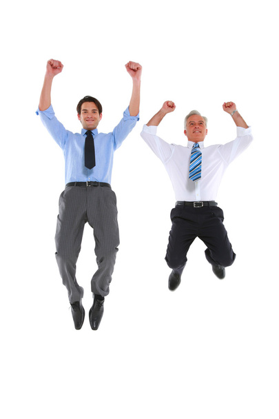 Two businesswoman jumping and rejoicing - Φωτογραφία, εικόνα