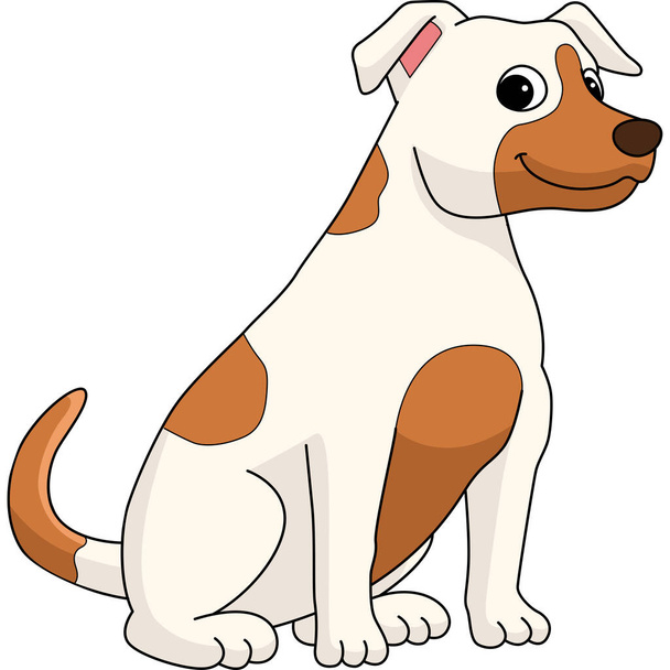 This cartoon clipart shows a Jack Russell Terrier Dog illustration. - Vettoriali, immagini