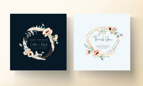 Modèle de carte d'invitation de mariage floral vintage
 - Vecteur, image