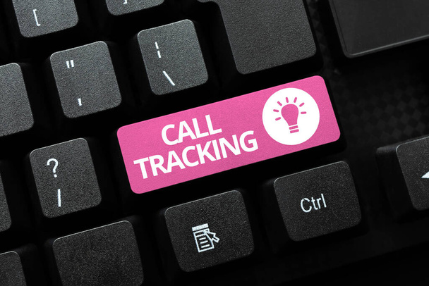 Sign displaying Call Tracking, Επιχειρηματική έννοια Βιολογική μηχανή αναζήτησης Ψηφιακή διαφήμιση Δείκτης μετατροπής -48664 - Φωτογραφία, εικόνα