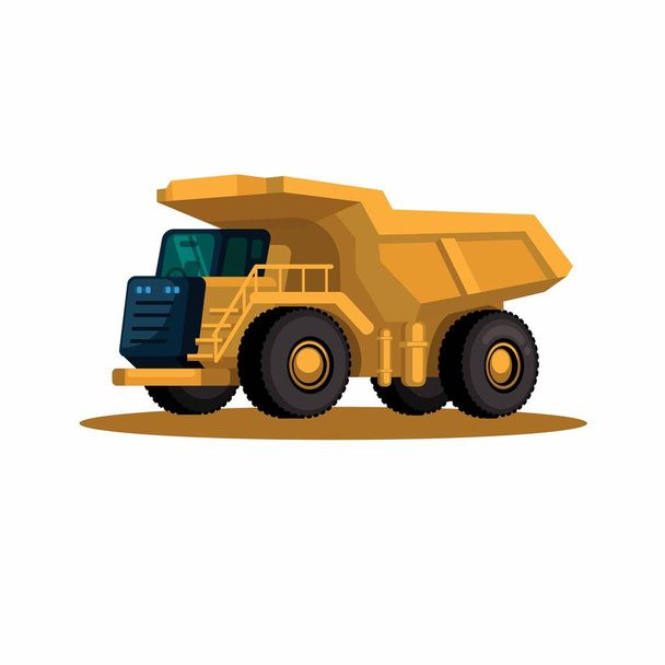Mining dump truck industrial vehicle illustration vector - Vector, imagen