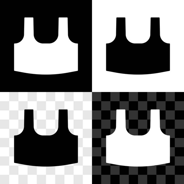 Állítsa Undershirt ikon elszigetelt fekete-fehér, átlátszó háttér. Vektor. - Vektor, kép