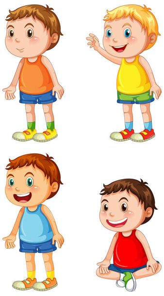 Набор иллюстраций для мальчиков-малышей - Вектор,изображение
