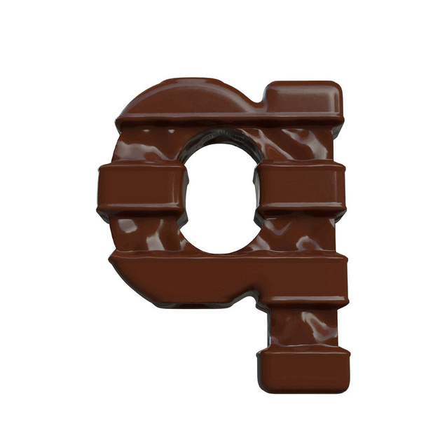 3D symbol made of chocolate. letter q - Wektor, obraz
