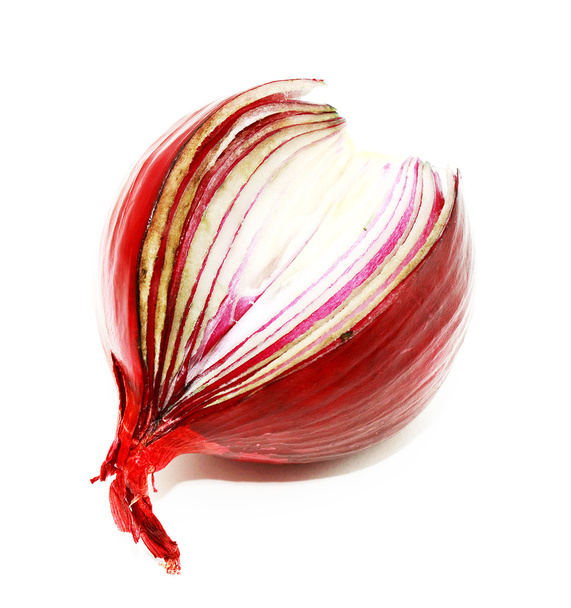 Κόψτε το κόκκινο κρεμμύδι - Φωτογραφία, εικόνα