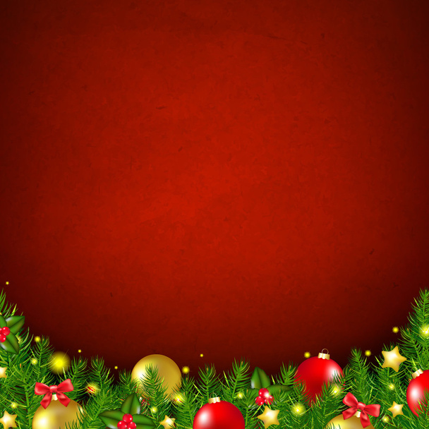 Red Christmas Poster With Bokeh - Vecteur, image