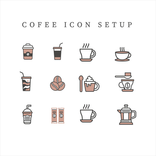 Coffee set vector icon template. Modern design vector template - Vektori, kuva
