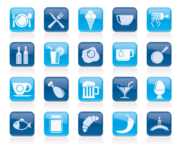 Food, drink and restaurant icons - Vector, Imagen
