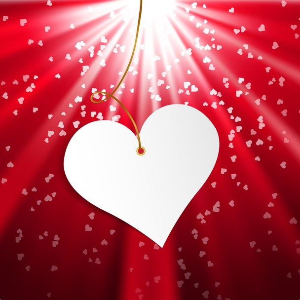 Happy Valentine's Day.  Greeting Card on red background - Vektor, Bild