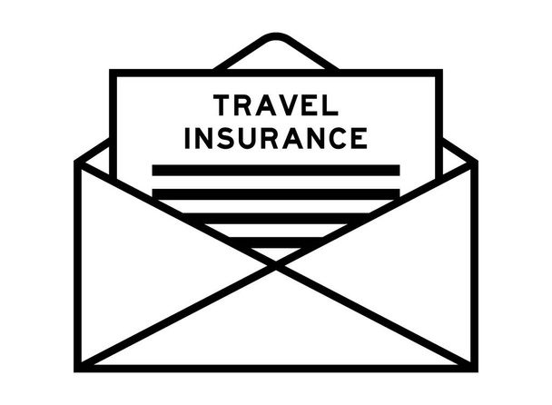 Envelope and letter sign with word travel insurance as the headline - Vector, imagen