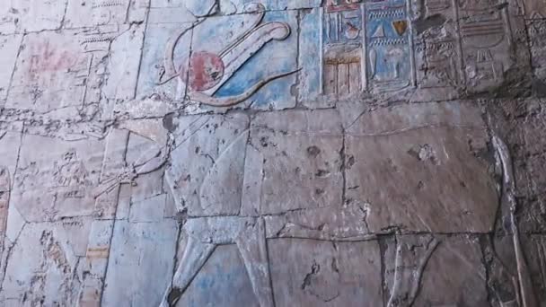Αρχαίες τοιχογραφίες στο ναό του Χατσεπσούτ, Αίγυπτος - Πλάνα, βίντεο
