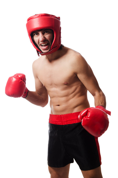 Смешной боксер изолирован на белом - Фото, изображение