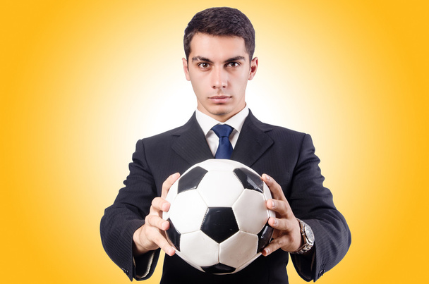 Młody biznesmen z piłki nożnej - Zdjęcie, obraz