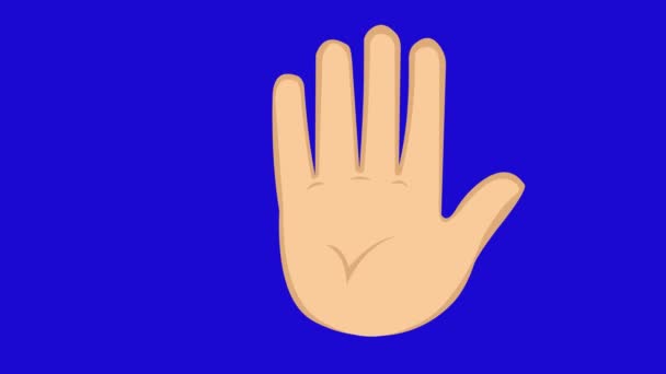 Animation of a hand doing the classic shake on a blue chroma key background - Filmagem, Vídeo