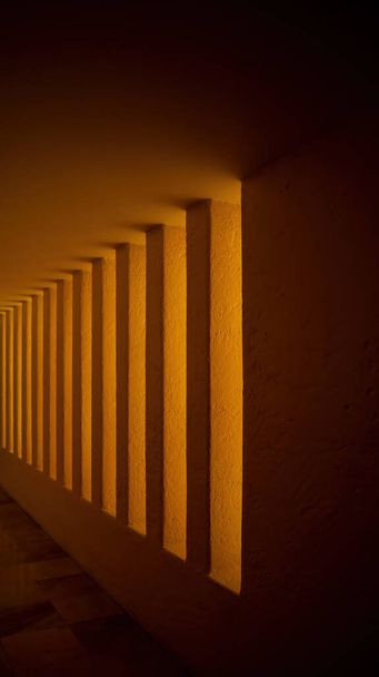 interior of the gilardi house of the famous architect luis barragan, play of lights and shadows oranges corridor or corridor, mexico, latin america - Φωτογραφία, εικόνα