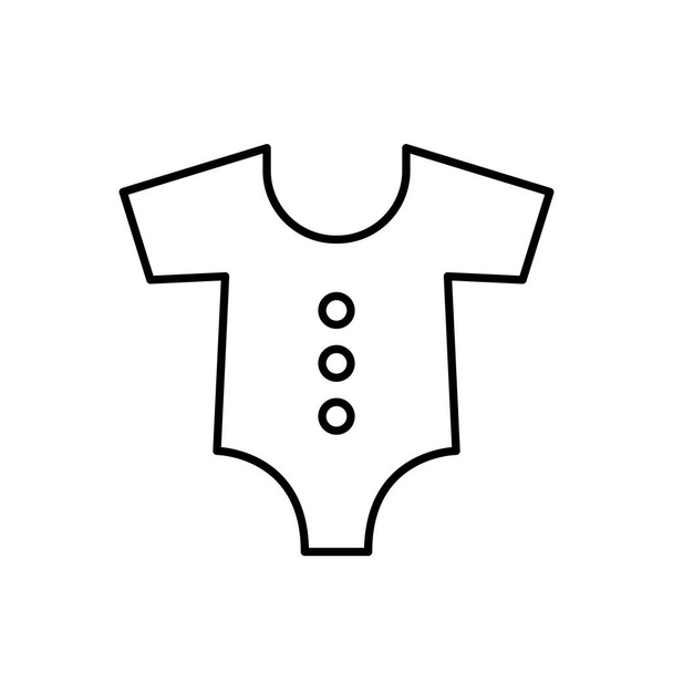 Simple baby bodysuit outline vector icon. EPS 10.. Kids fashion flat clothes.... Newborns bodysuits. Basic baby clothing. Body children front side.... For app, web, design, dev, ui, graphic, business - Foto, Bild