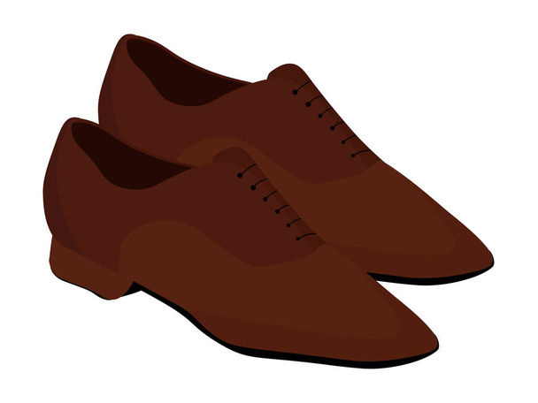 mens brown dance shoes, a pair of dance shoes vector illustration - ベクター画像